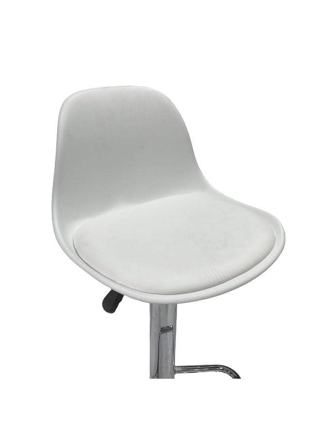 MAPLE HOME DECORATION Maple Home Swivel High Chair Bar Stool Adjustable Up Down Stainless Steel Base Office Restaurant Furniture(White-1Pcs) - Image 5